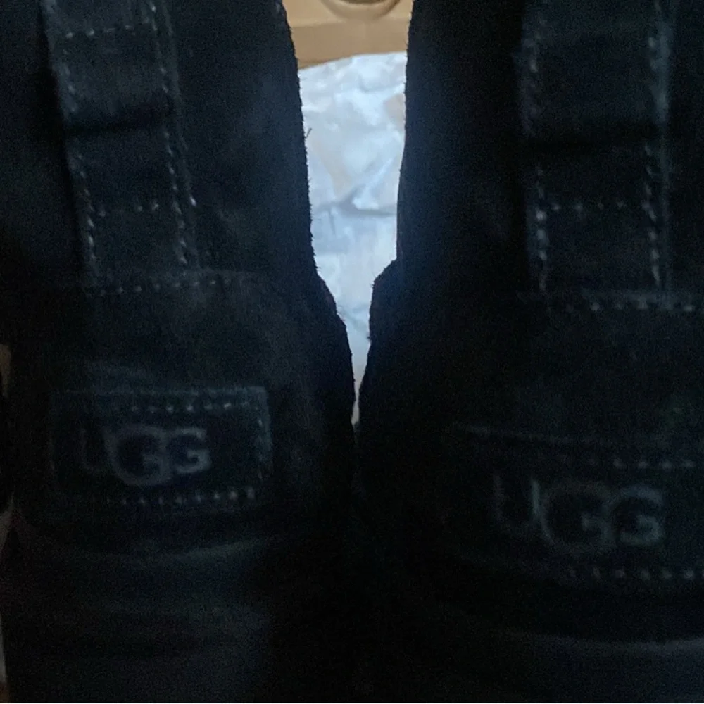 UGG Black Suede Boots with Side Zipper - Picture 3 of 4